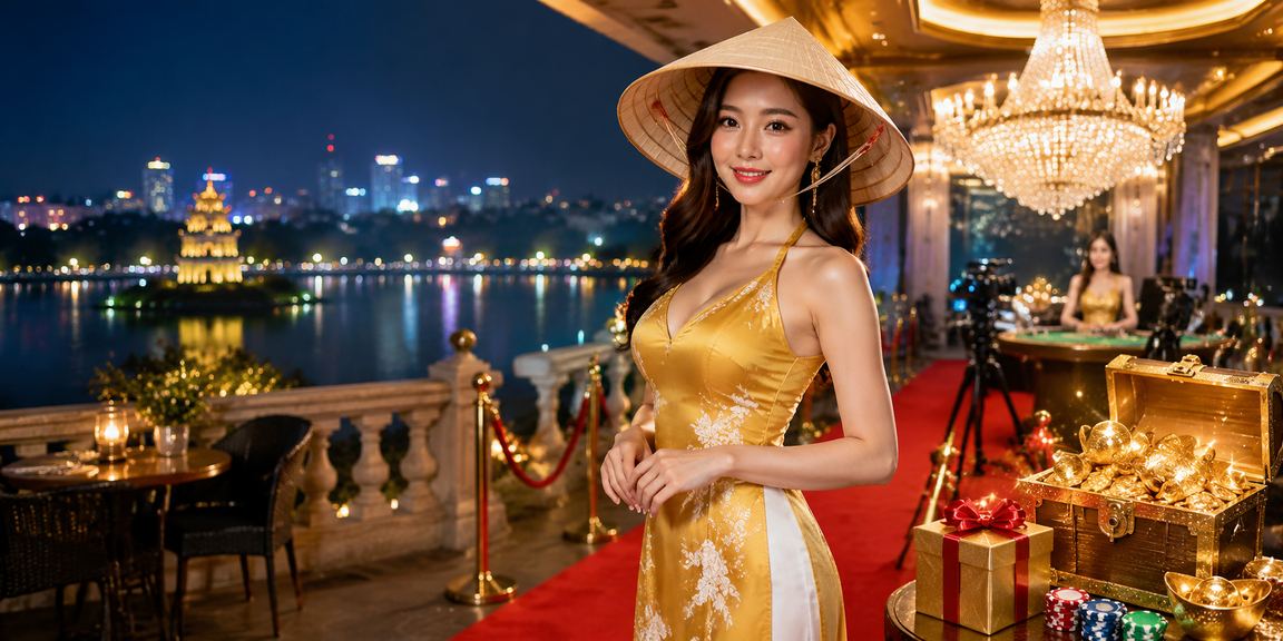 Thành viên VIP fe88 tại Hà Nội với nón lá truyền thống nhận ưu đãi đặc biệt